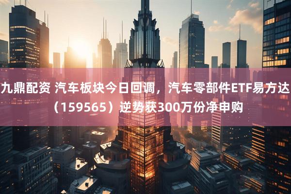 九鼎配资 汽车板块今日回调，汽车零部件ETF易方达（159565）逆势获300万份净申购